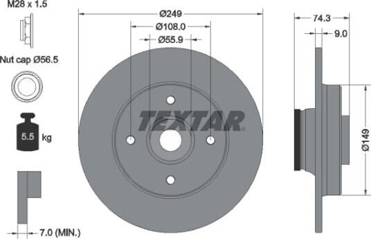TEXTAR 92194100 Bremseskive