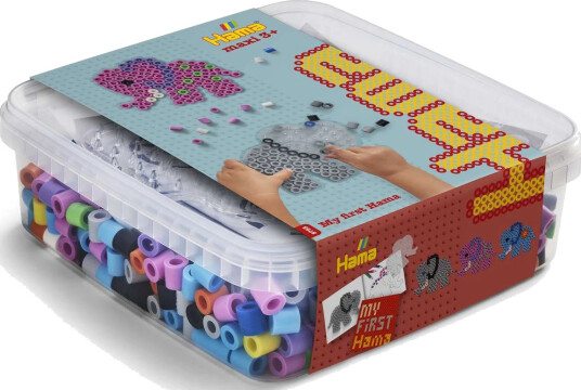 HAMA Maxi beads and pin plate in bucket Elephant 388753
