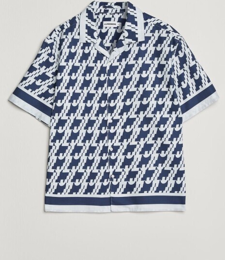 J.Lindeberg Ellis Border Printed Resort Shirt Estate Blue J.Lindeberg Ellis Border Printed Resort Shirt Estate Blue