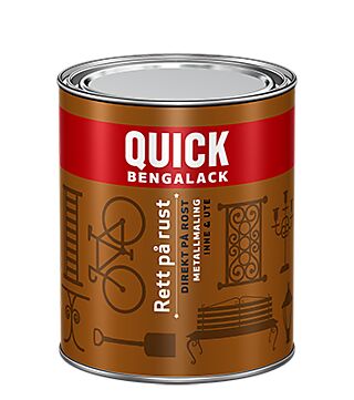 Quick bengalack rett pa rust sort silkematt 075 liter