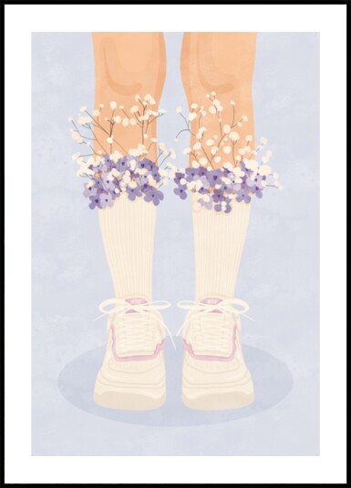 Floral Socks And Sneakers Plakat / 100x150
