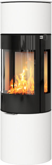 Rais Viva l 140 hvit vedovn med sideglass og glassdør