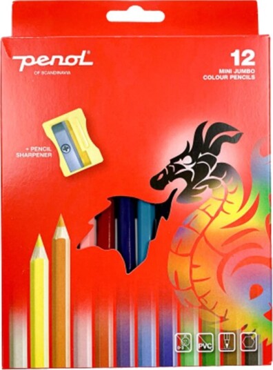 Penol Fargeblyanter Mini Jumbo 12stk