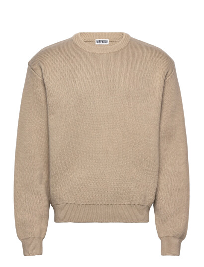 Weekday Regular Cotton Sweater - Beige - S