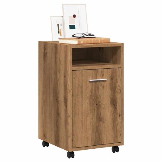 Skap med hjul artisan eik 33x38x60 cm konstruert tre 8721158439161