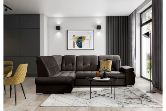 Sajana Sovesofa m. Sjeselong 3 seter Mørkebrun Sajana Sovesofa m. Sjeselong 3 seter Mørkebrun