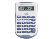Texas Instruments TI-501, Lomme, Grunnleggende, 8 sifre, Batteri, Blå, Hvit