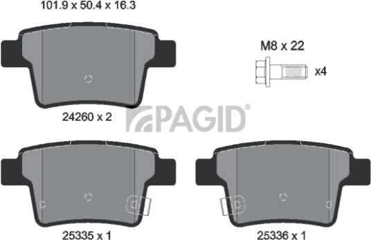 PAGID T1534N Bremseklosser