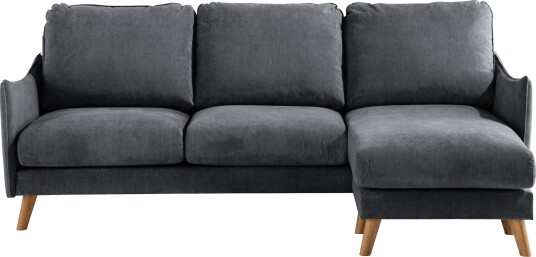 Trend Lyx 3 seter Divansofa Høyre Mørkegrå/Eik