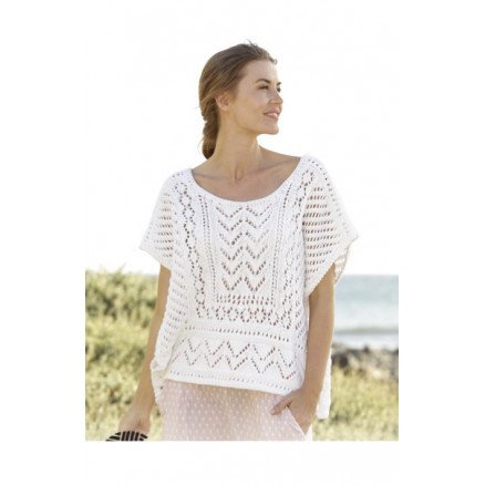 All Smiles by DROPS Design Topp Strikkeoppskrift str S XXXL