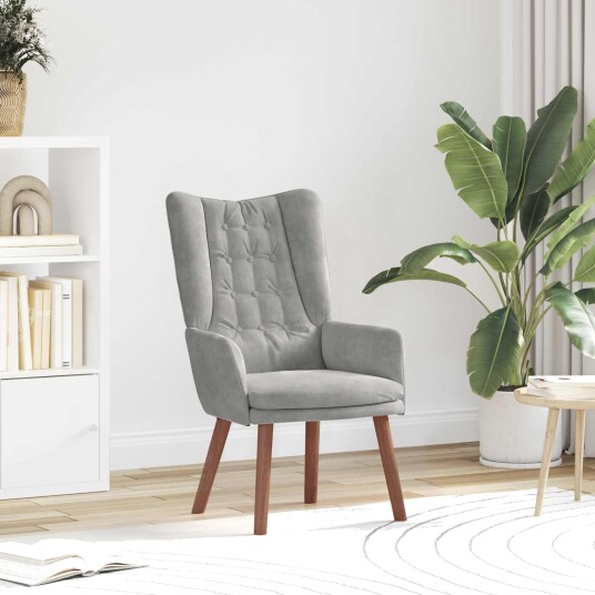  Avslappende stol Lysegrå 63 x 67 x 94 cm Fløyel