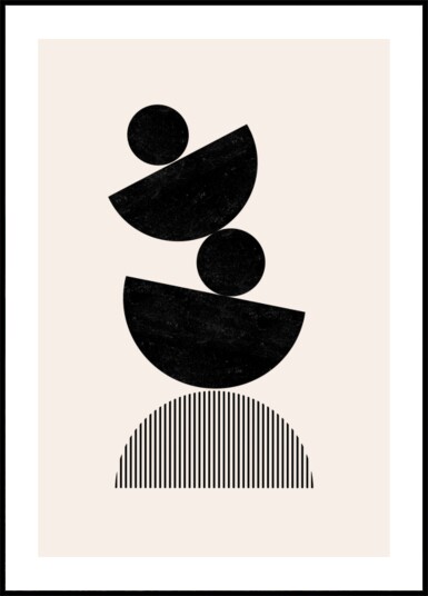 Sort geometrisk balanse Plakat / 70x100