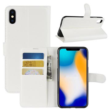 iPhone XS Max Strukturert Lommebok-deksel Hvit