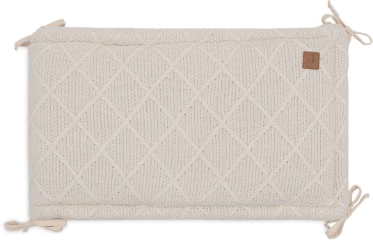 Jollein Strikket Sengekant Rutemønster 180x30 Oatmeal Jollein Strikket Sengekant Rutemønster 180x30 Oatmeal
