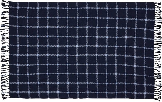 Hübsch Flok Plaid Dark Blue Navy 140X200CM Hübsch Flok Plaid Dark Blue Navy 140X200CM