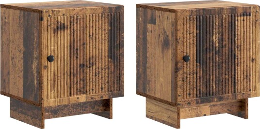  Nattbordskap 2 pcs Gammelt tre 43 x 34,5 x 50 cm Konstruert tre