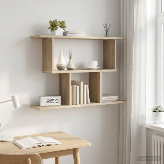 vidaXL Vegghylle Sonoma eik 80 x 15 x 50,5 cm Konstruert tre