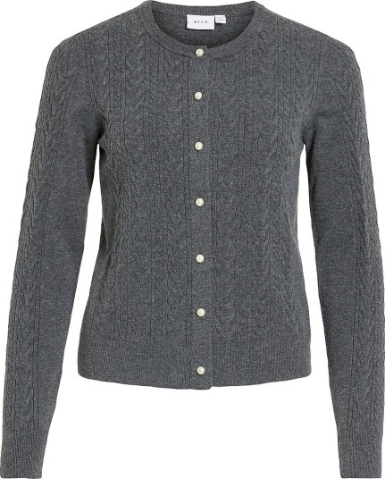 Vila Kardigan Vikerry Cable L/S Knit Cardigan Noo Grå