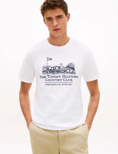 Tommy Hilfiger Country Club Graphic Tee White M