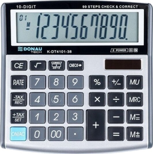 Donau Donau Kalkulator Donau Tech Kontorkalkulator 10 Sifret. Display Dimensjoner 136X134x28 Mm Sølv