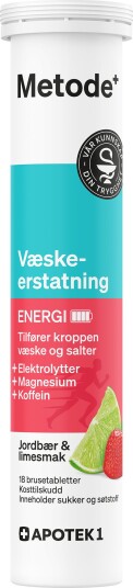 Metode væskeerstatning energi brusetabletter jordbær/lime 18 stk