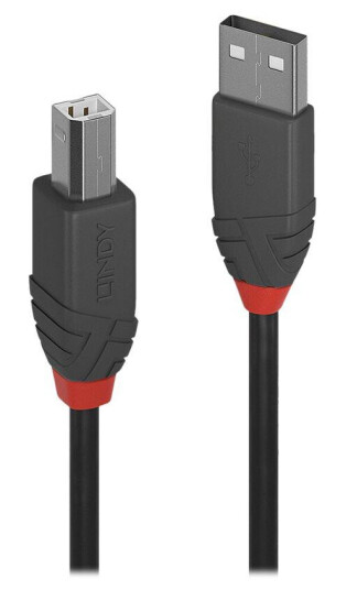Lindy USB 2.0 Kabel 7,5 m Type A til B, Sort