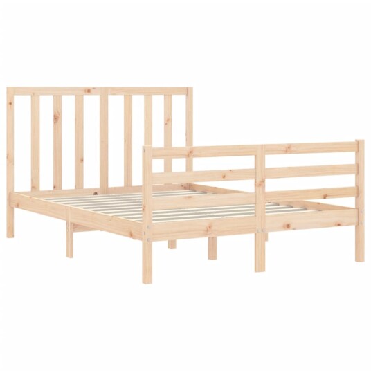 vidaXL Sengeramme med hodegavl 140x190 cm heltre 8720845989415