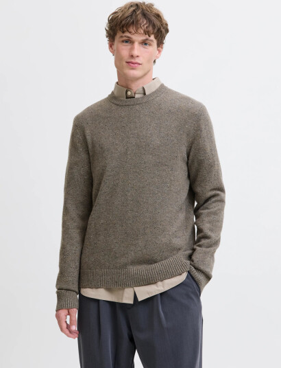 Jack & Jones Jprblulambswool Knit Crew Neck - Grey - XL