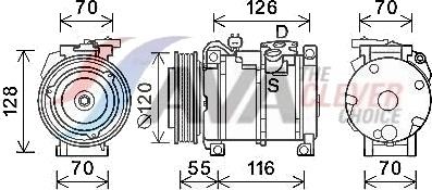 AVA COOLING SYSTEMS JEK068 AC-kompressor