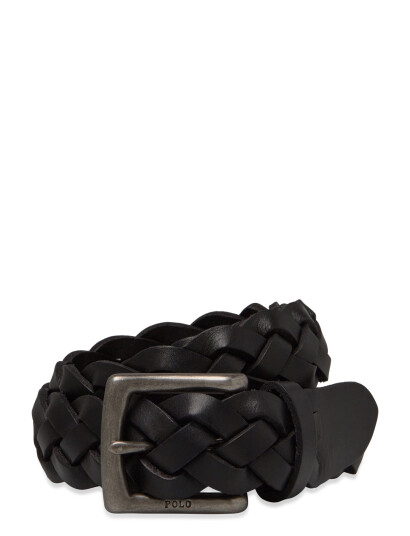 Polo Ralph Lauren Braided Calfskin Belt - Black - M