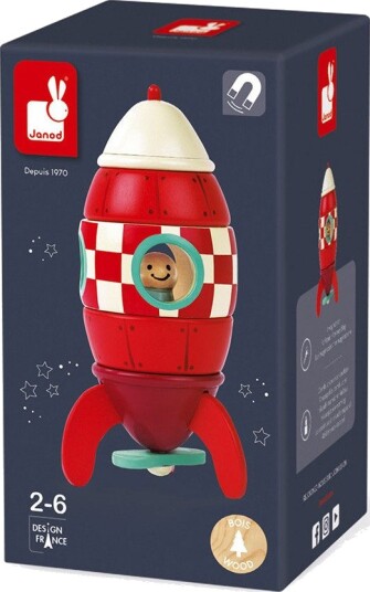 Janod Janod Magnetic Rocket Small Multi/patterned ONE SIZE