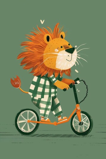 Namly Design Plakat Løve på Scooter POSTERXJECFI