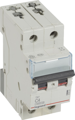 Legrand 5 stk TX³ MCB automatsikring C4 2P 2M 6/6kA