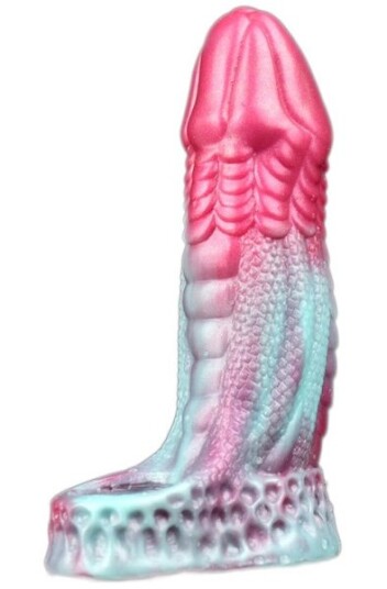 Monster Penis Sheath Leezard Blue-Pink 17 cm