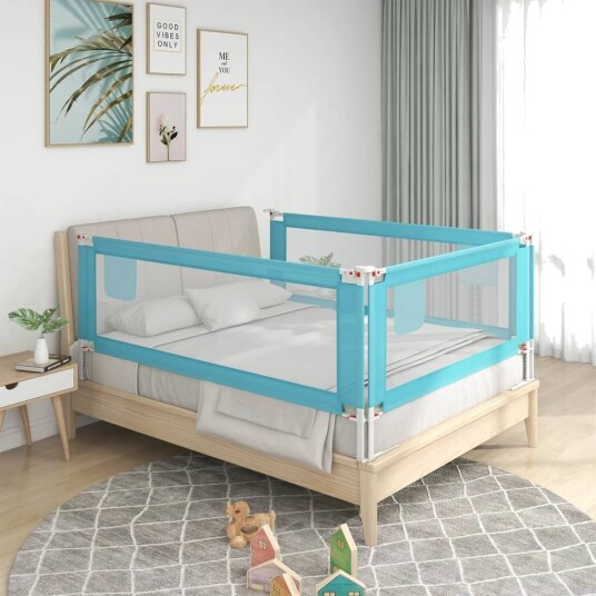 vidaXL Sengehest småbarn blå 180x25 cm stoff vidaXL Sengehest småbarn blå 180x25 cm stoff