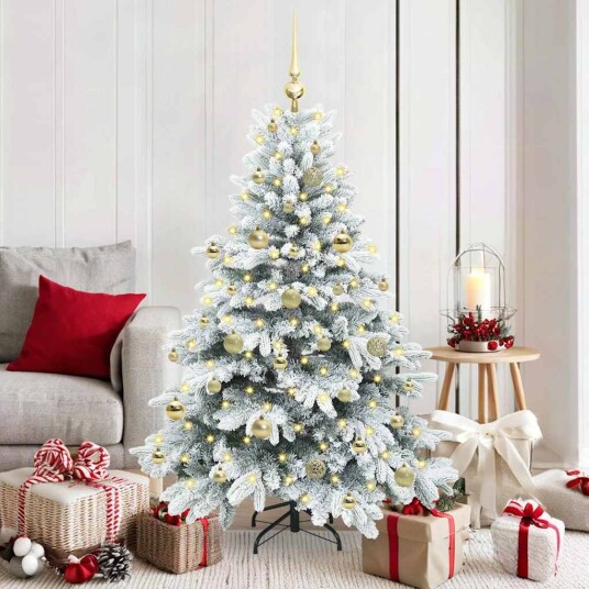  Kunstig juletre med 150 LED med stativ grønn 150 cm PE og PVC