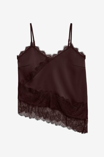 Vero Moda Undertøystopp vmJulia Singlet Lace Assymetric Brun
