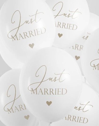 Partydeco 50 stk 30 cm Bryllupsballonger 'Just Married'