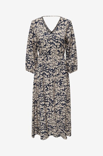 Only Kjole onlCelina 3/4 Midi Dress Blå Only Kjole onlCelina 3/4 Midi Dress Blå