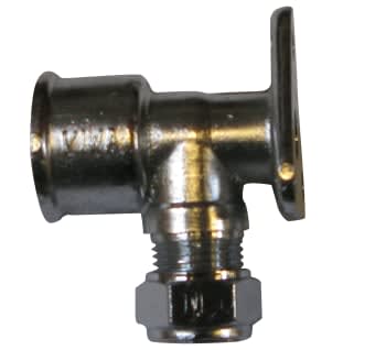 Conex Dekkvinkel 12 mm x 1/2", Forkrommet