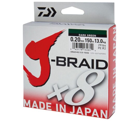 Daiwa J Braid X8 Dark Green 300m