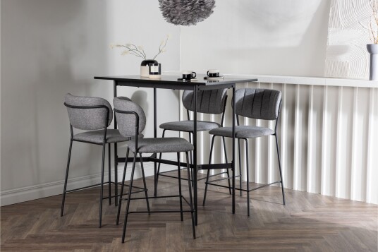 Venture Home Rax Spisegruppe 120 cm Rektangulær med 4 Bell Stoler Sort