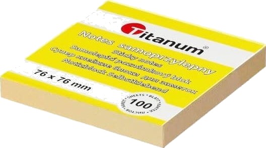 Titanum Selvklebende Notatlapper 76X76 Mm 100 Stk Gul