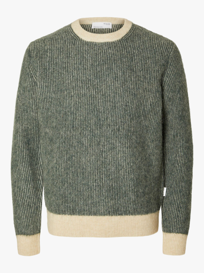 Selected Homme Rai Long Sleeve Knit Crew Neck Grønn XXL