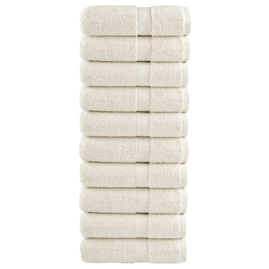 Premium vaskehåndklær SOLUND 10 stk kremfargede 30x30 cm 600 gsm Premium vaskehåndklær SOLUND 10 stk kremfargede 30x30 cm 600 gsm
