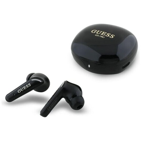 Guess Flat Classic Logo Galvaniserte Svart