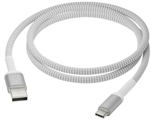 Dbramante1928 Re-charge USB-A til USB-C Flettet Kabel 1,2m Hvit 36W