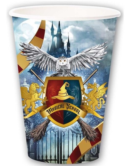 Fiestas Guirca 6 stk Harry Potter Inspirerte Pappkrus 240 ml Magical School 24284