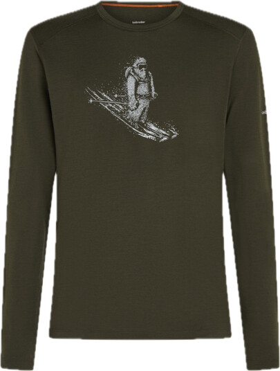 Icebreaker Men"s Merino 200 Oasis Long Sleeve Crewe Skiing Yeti Dk Loden XL