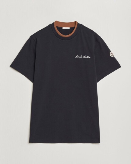 Moncler Signature Logo T Shirt Navy Moncler Signature Logo T Shirt Navy
